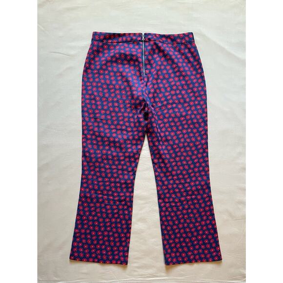 Alice + Olivia Women's Navy And Red Floral Pattern Cropped Pant Size 8 - Picture 5 of 5